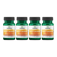 Swanson Beta-Carotene bottle front, packaging highlights eye health potential