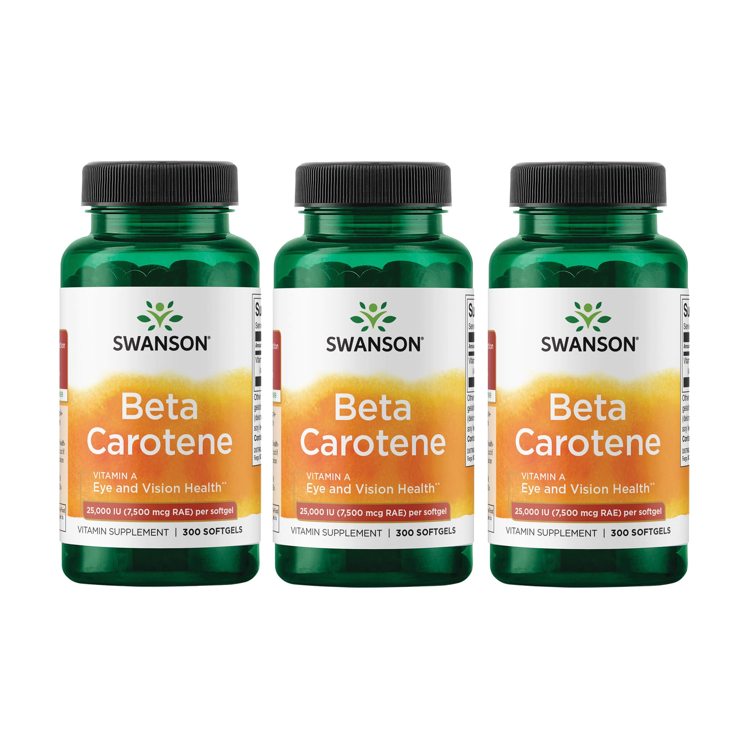 Swanson Beta-Carotene eye health bottle supports vision health.