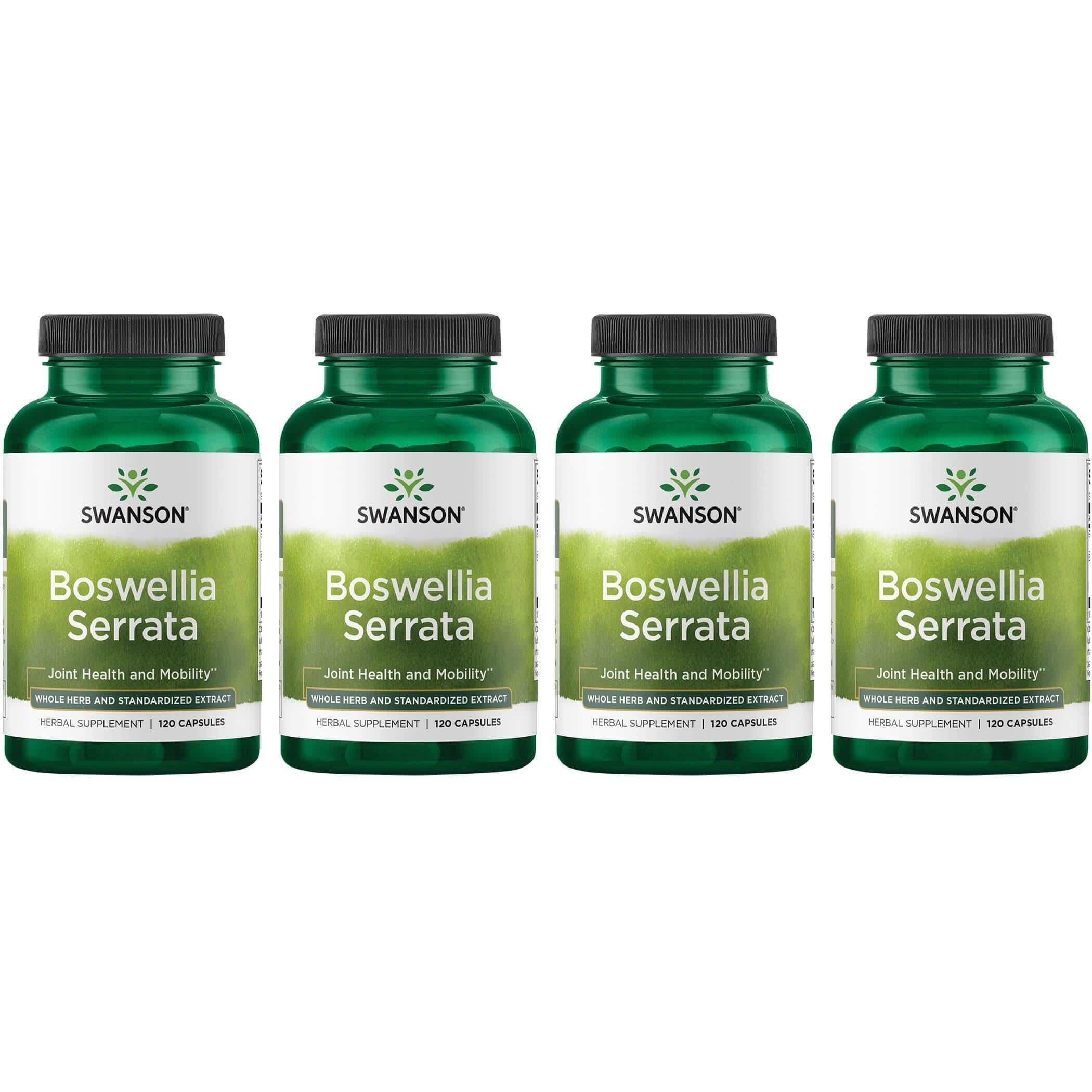 Swanson Boswellia Serrata bottle with 120 capsules supports joint comfort and mobility