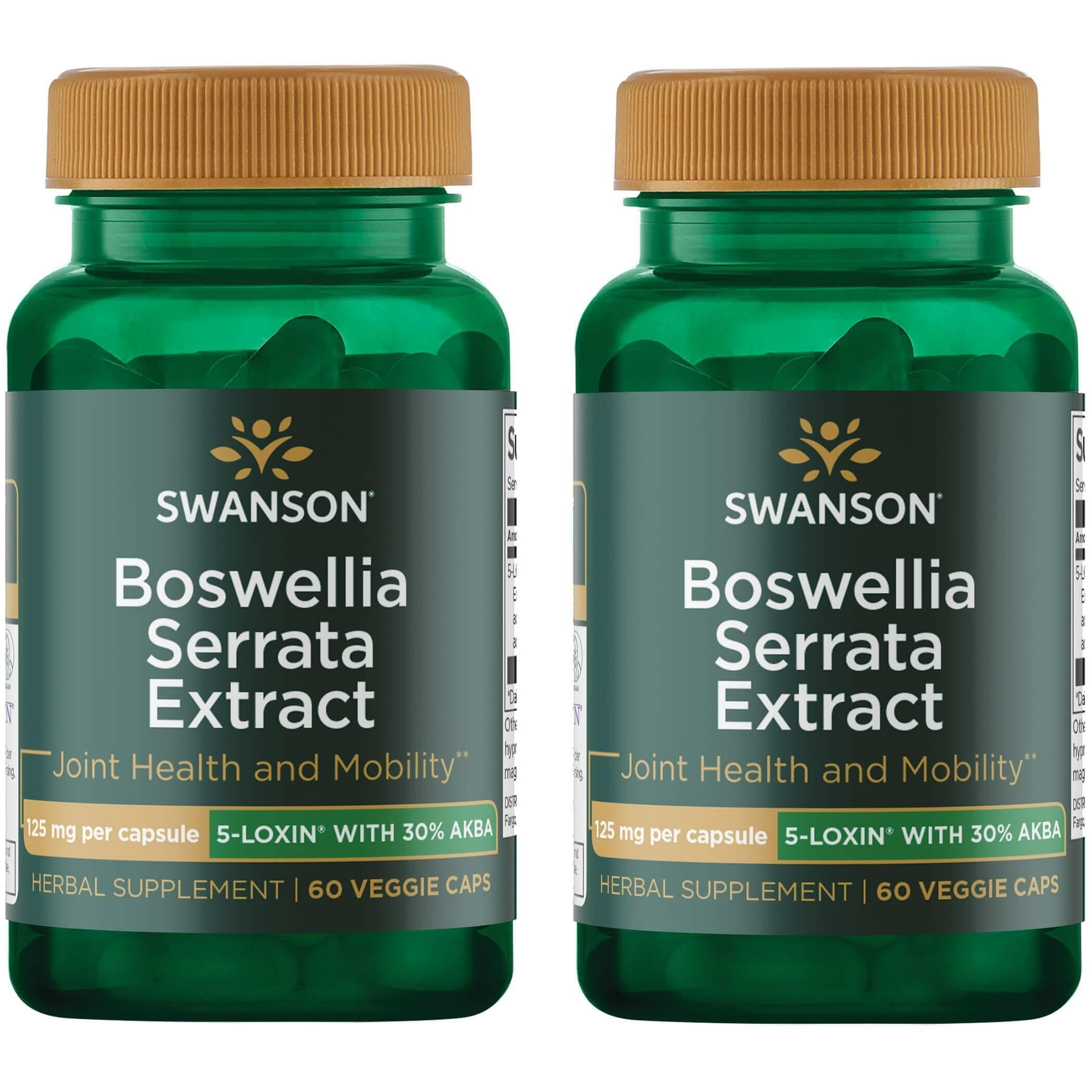 Swanson Boswellia Serrata extract bottle front showing 125 mg capsules for daily use