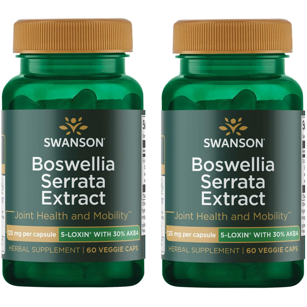 Swanson Boswellia Serrata extract bottle front showing 125 mg capsules for daily use