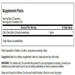 Swanson Cat's Claw capsules closeup for daily antioxidant support.