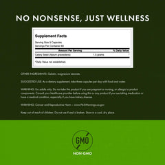 Three-pack display of Swanson Celery Seed Maximum Strength shows value and ongoing wellness.