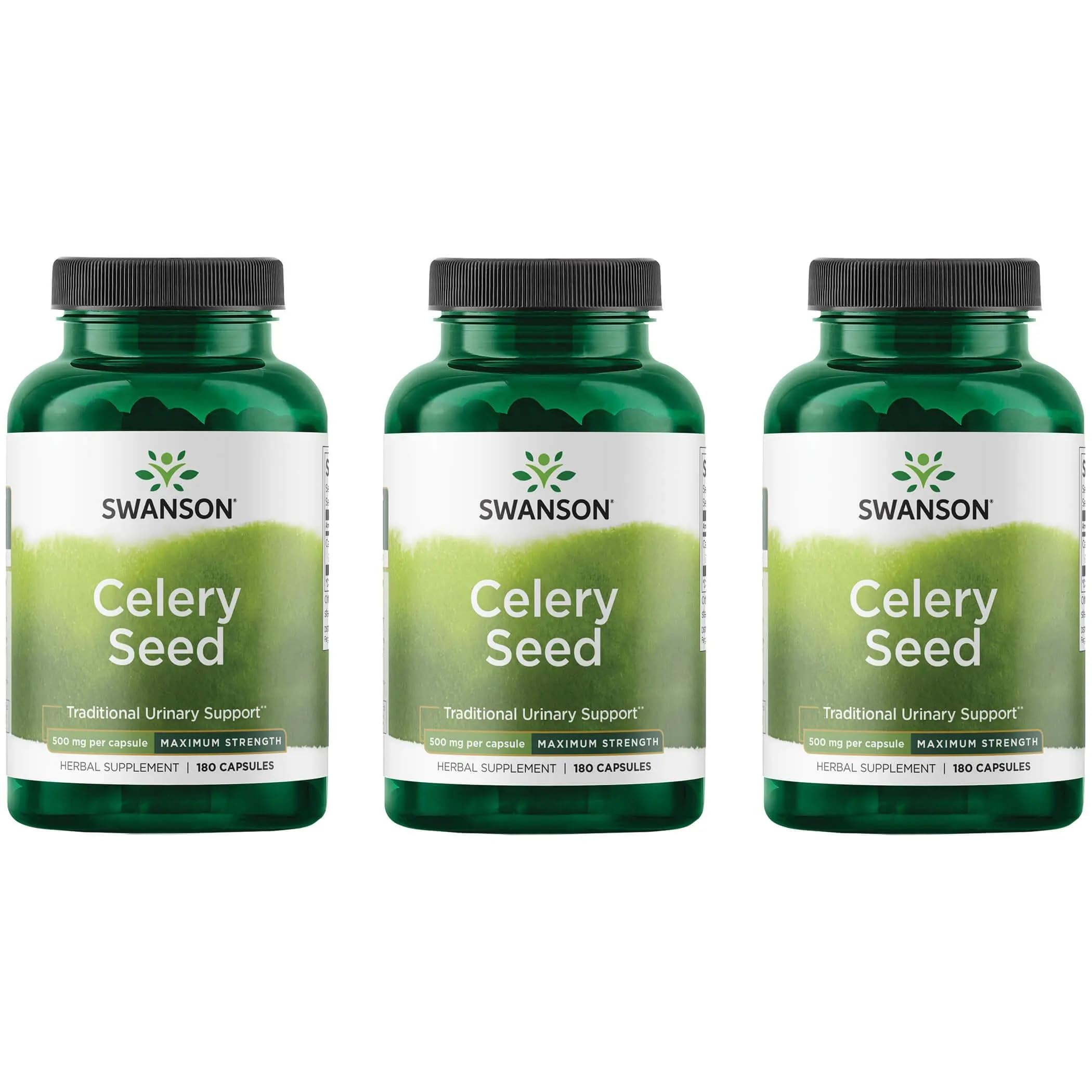 Swanson Celery Seed Maximum Strength bottle front view for easy daily wellness.