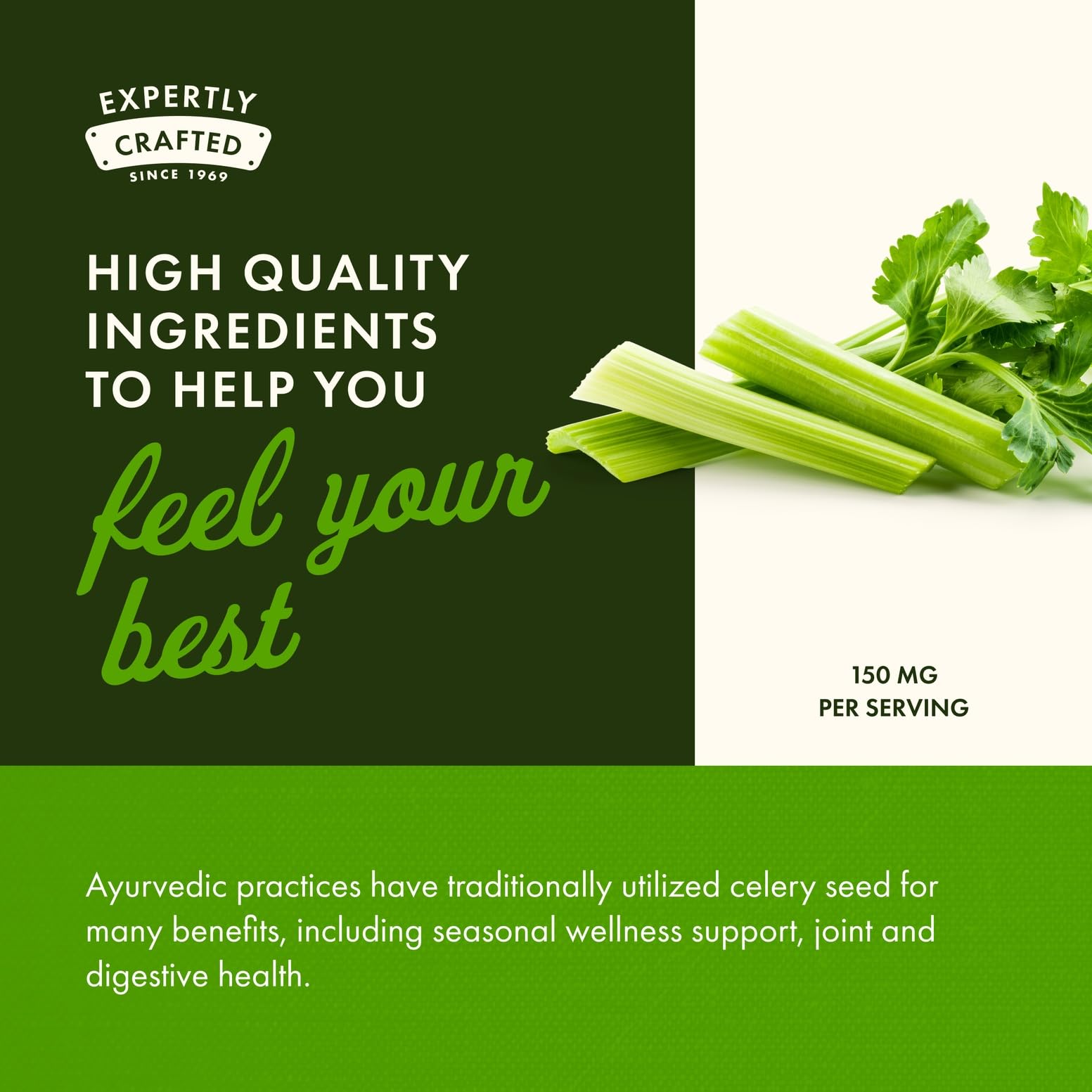 Serving size image for Swanson Celery Seed Maximum Strength highlights simple dosing in daily routine.