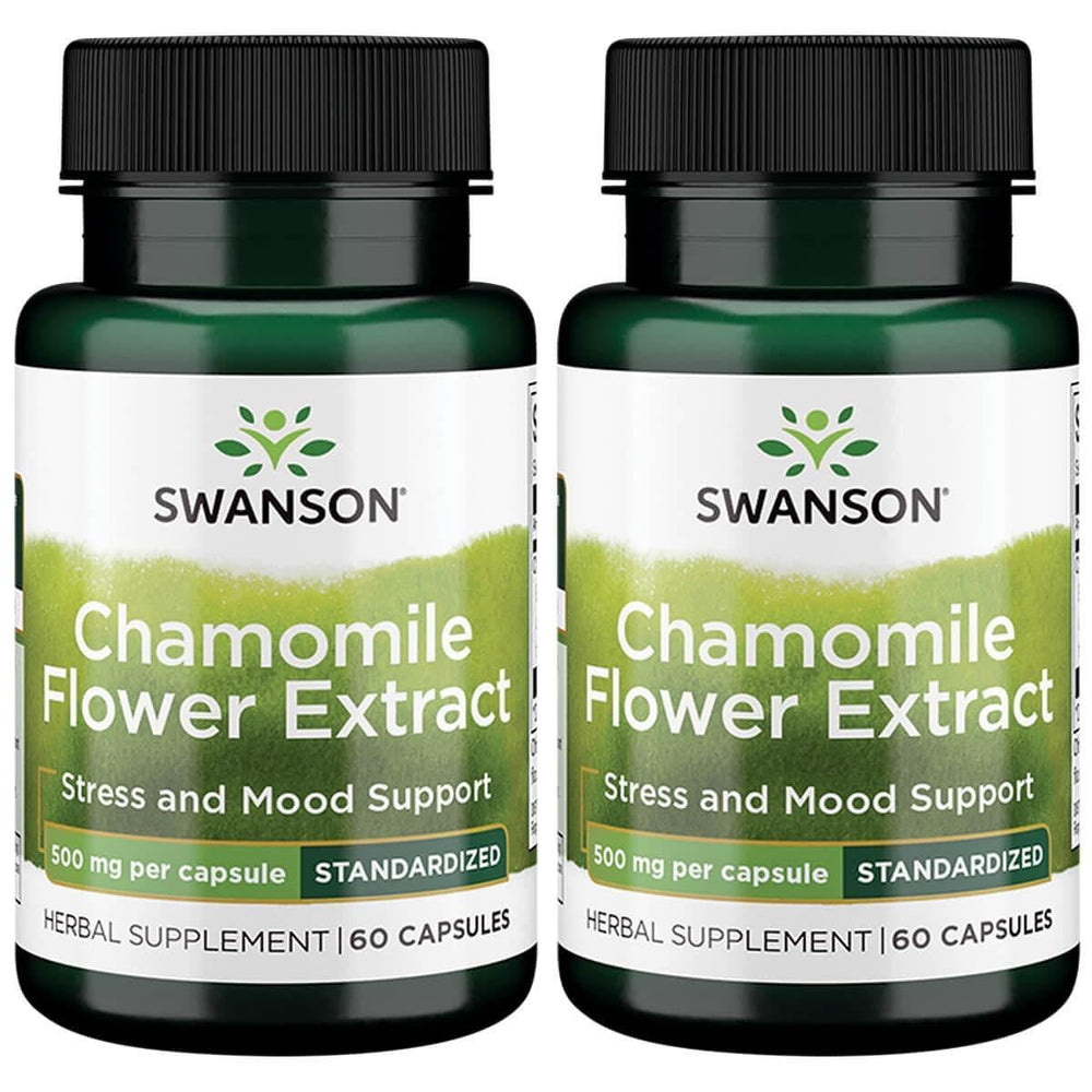 Swanson Chamomile Flower Extract bottle supports a calming routine.