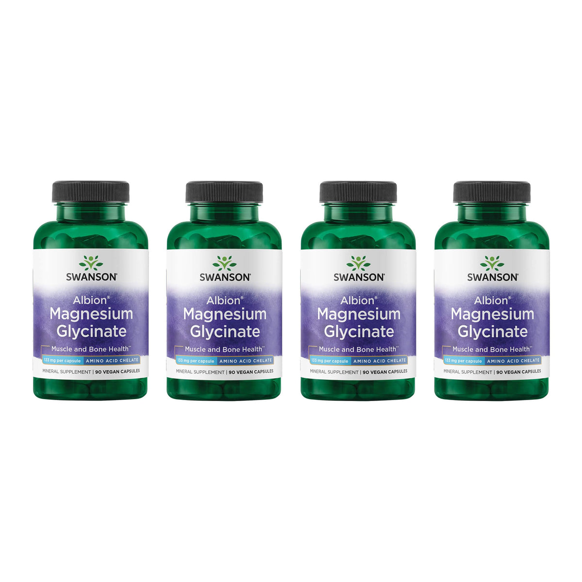 Swanson Chelated Magnesium bottle with daily wellness label