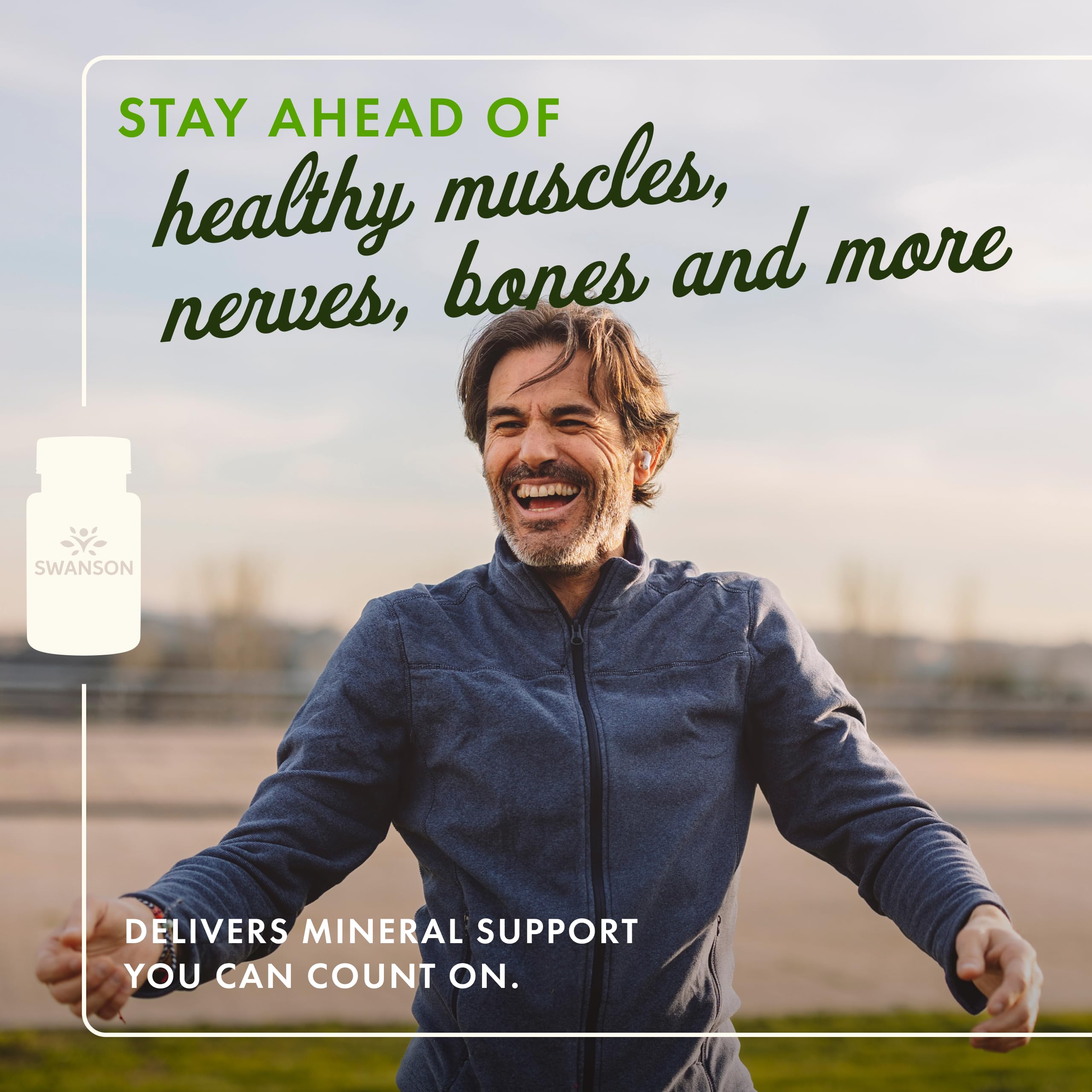 Swanson Chelated Magnesium capsules close-up for easy daily intake