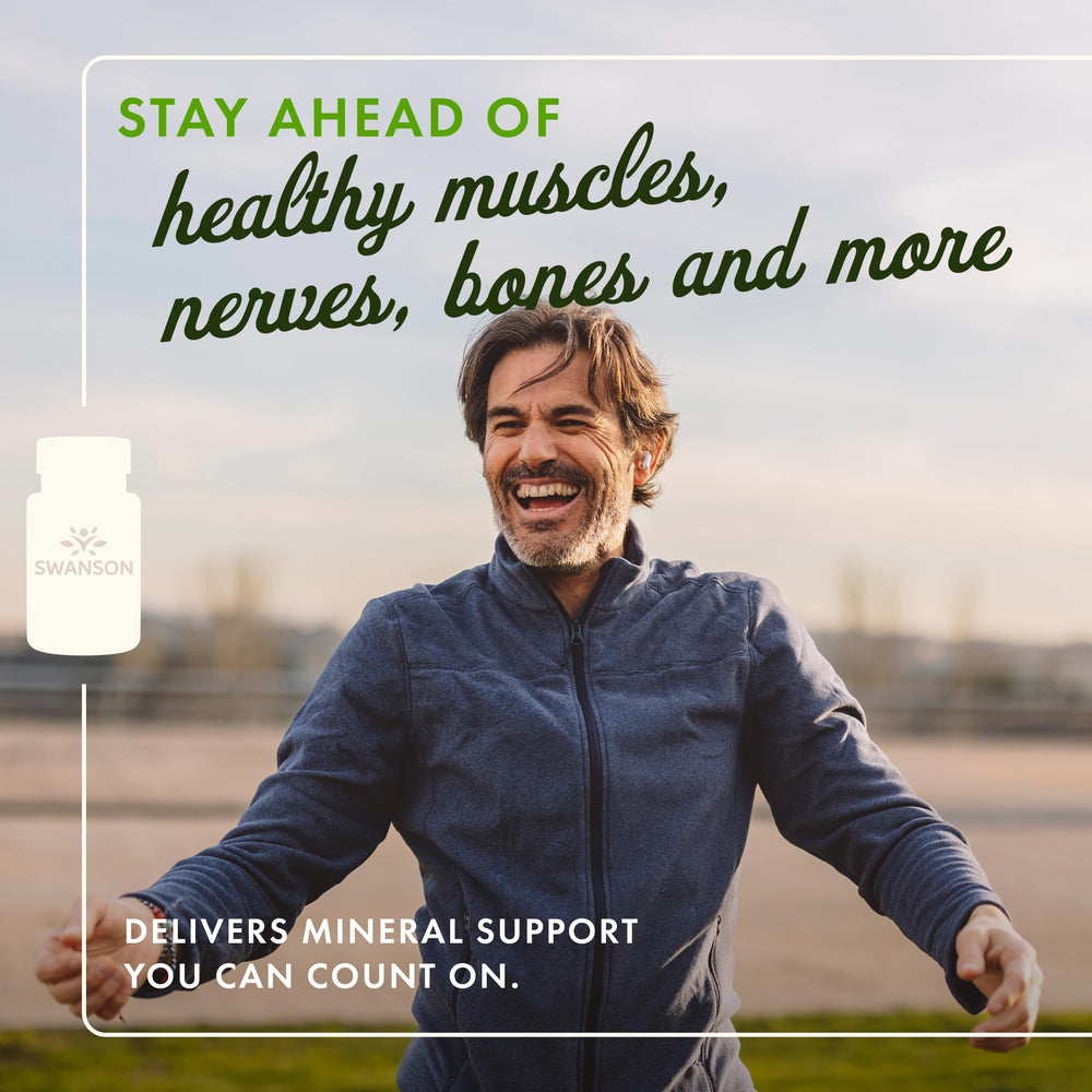 Swanson Chelated Magnesium capsules close-up for easy daily intake
