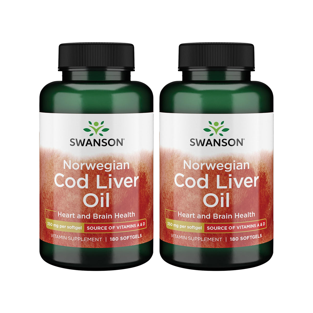 Swanson cod liver oil softgel bottle showing label and branding for bone and skin support.