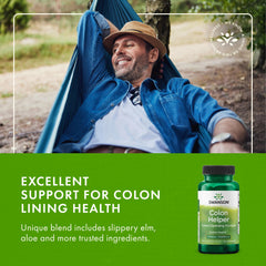 Swanson Colon Helper capsules up close showing size and accessibility.