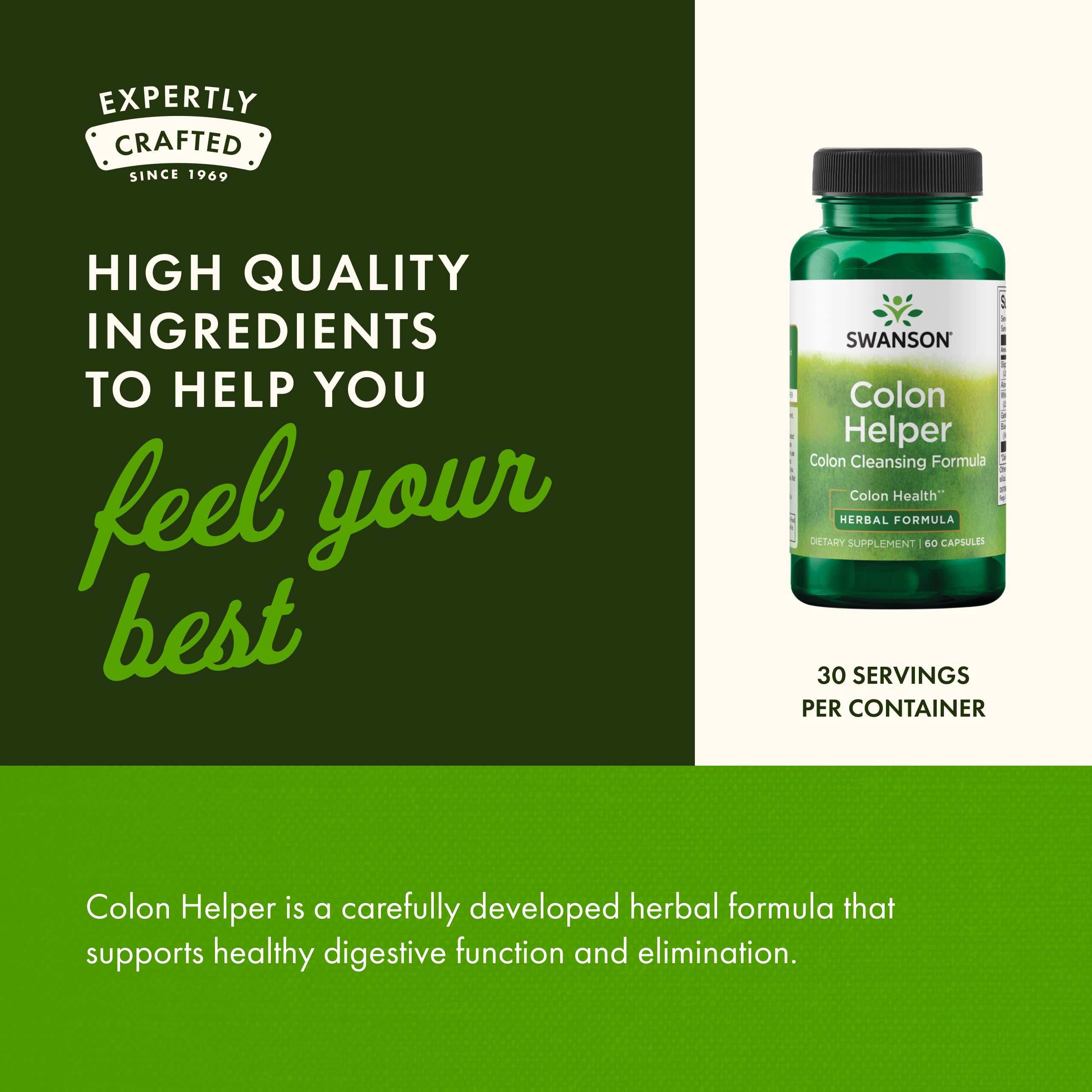 Swanson Colon Helper four-pack packaging for convenient daily routine.