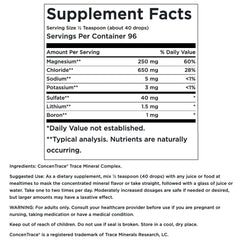 Swanson Concentrace drops in water glass for easy mineral enrichment.