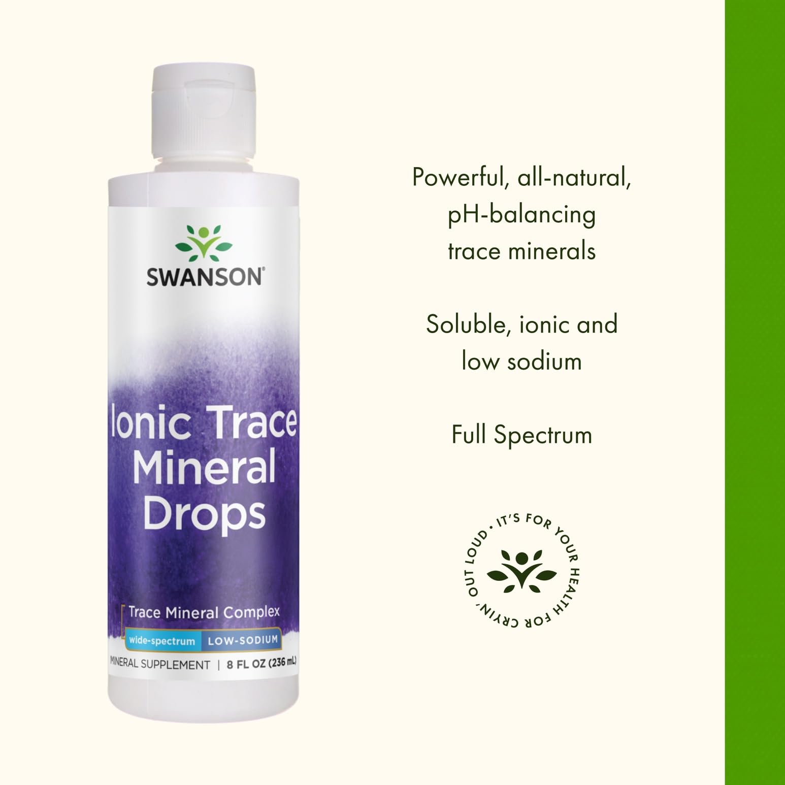 Swanson Concentrace label ingredients displaying complete mineral complex