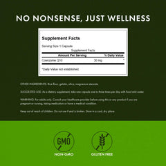 Product label shows GMP-certified quality for Swanson CoQ10.