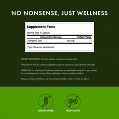 Swanson CoQ10 label and packaging highlighting identity and GMP info