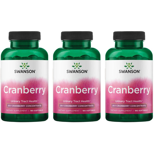 Swanson Cranberry softgels bottle with 20-to-1 concentrate for urinary support potential