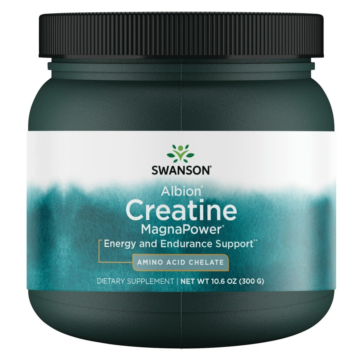 Swanson Creatine MagnaPower bottle front showing branding and magnesium creatine chelate for performance support.