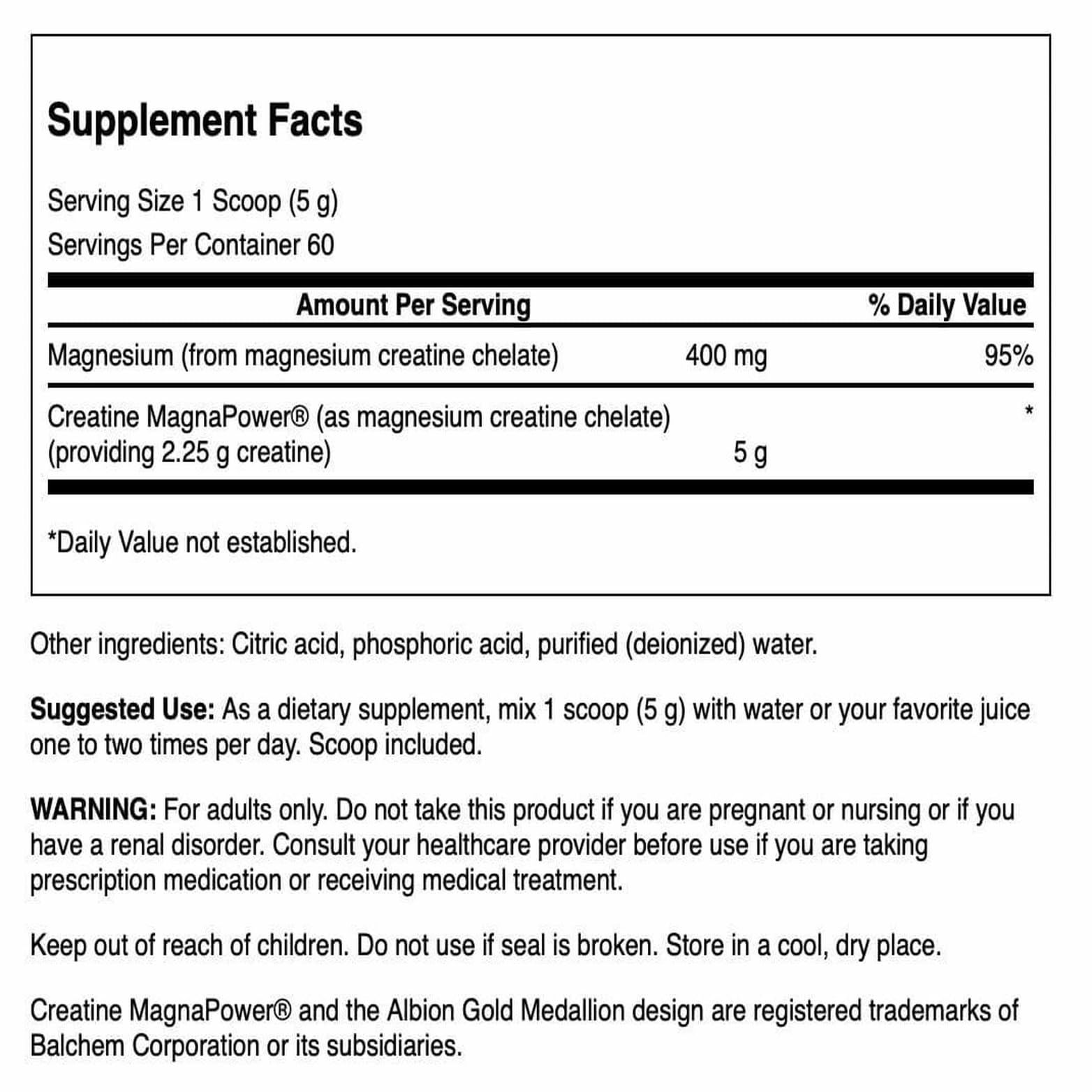 Swanson Creatine MagnaPower powder with scoop demonstrates convenient daily serving for workouts.