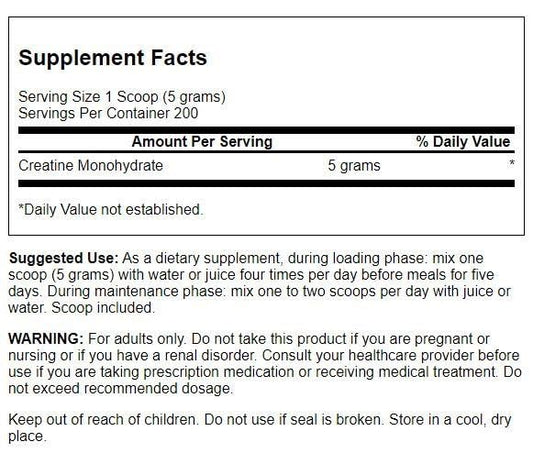 Swanson Creatine Monohydrate Powder scoop demonstrating easy daily serving