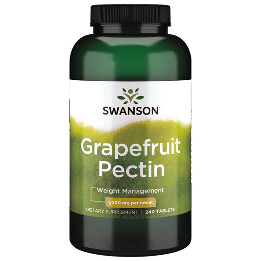 Swanson Diet Grapefruit Pectin 1000mg bottle shows fullness support between meals.