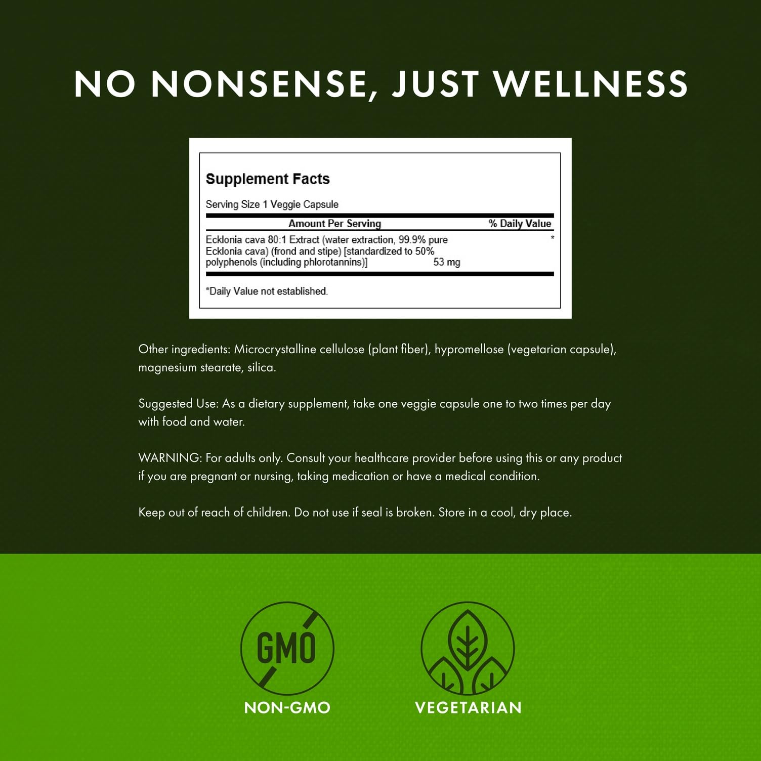 Swanson Ecklonia Cava Extract capsules pack for convenient daily antioxidant intake.