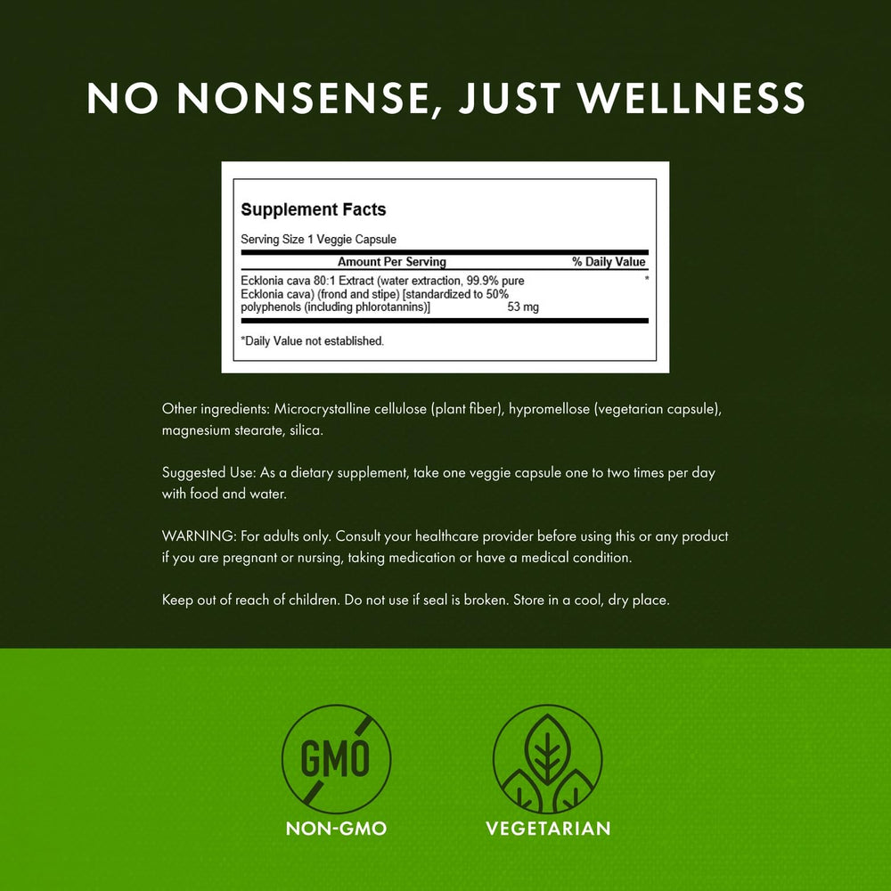 Swanson Ecklonia Cava Extract capsules pack for convenient daily antioxidant intake.