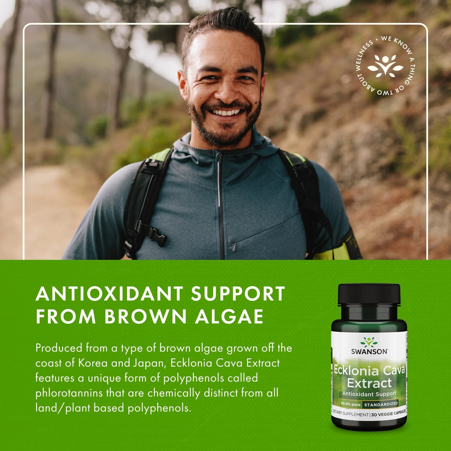 Swanson Ecklonia Cava Extract capsules displayed for everyday use and wellness.