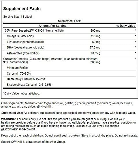 Swanson EFA Krill Oil & Curcumin capsules arranged for daily use.