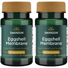 Swanson Eggshell Membrane 500 mg bottle with 30 vegan capsules promotes joint comfort.