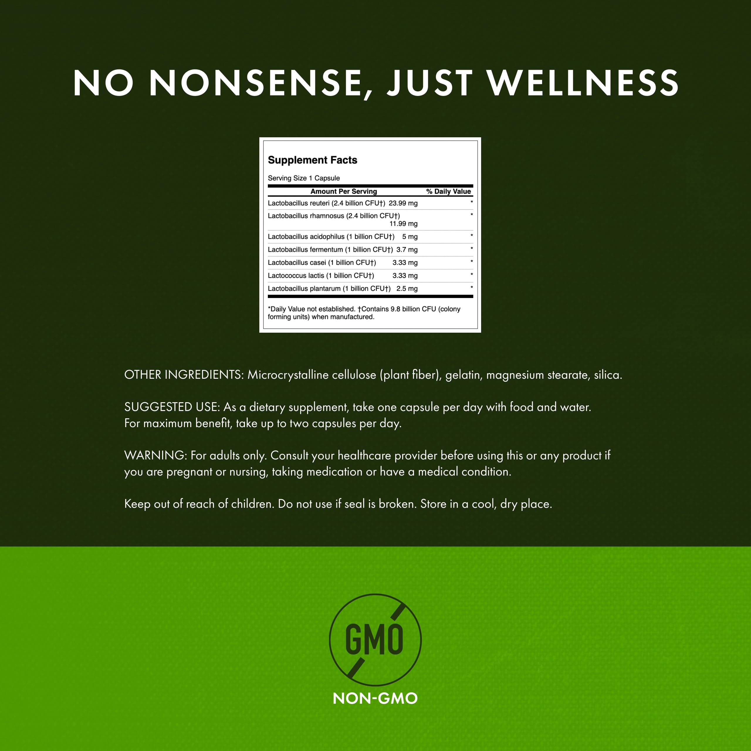 Close-up of FemFlora capsules for oral, vaginal, and gut flora balance