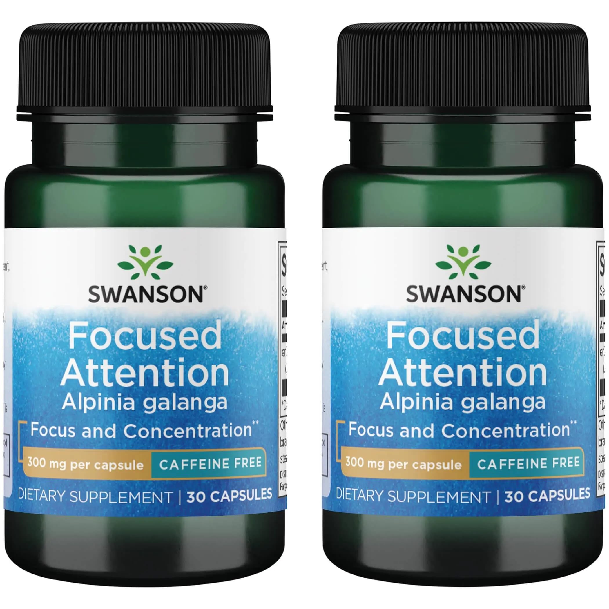 Swanson Focused Attention Alpinia Galanga bottle for caffeine-free mental clarity
