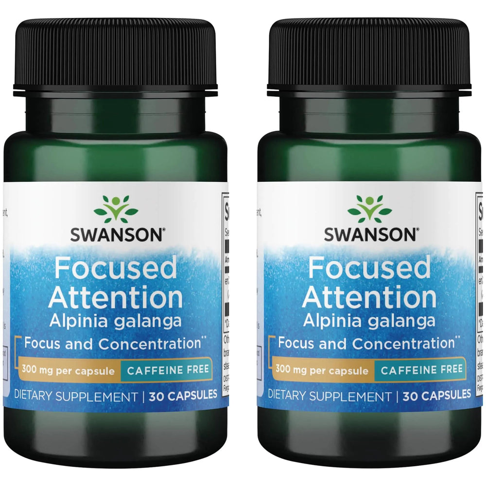 Swanson Focused Attention Alpinia Galanga bottle for caffeine-free mental clarity