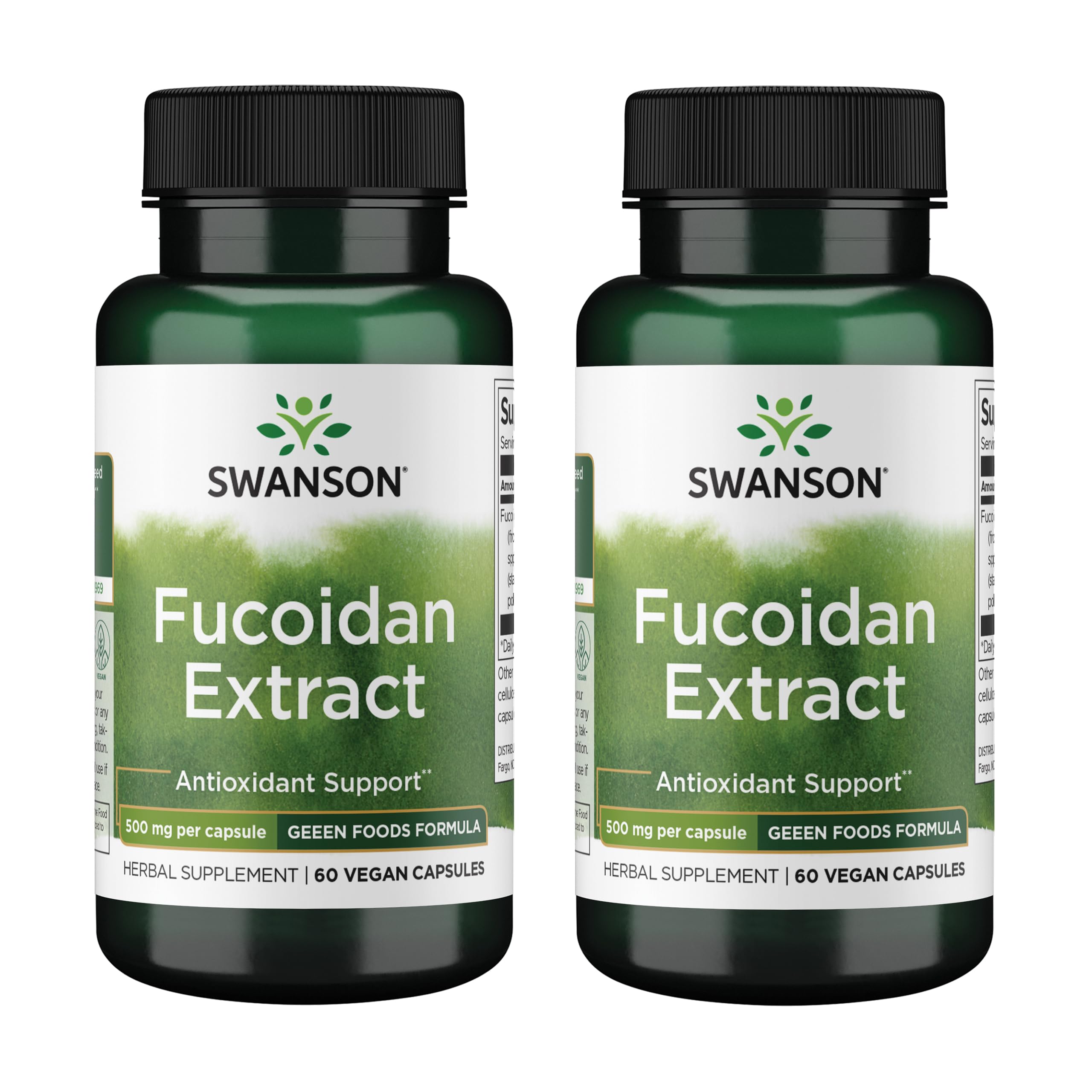 Swanson Fucoidan Extract bottle label highlighting natural immune support.