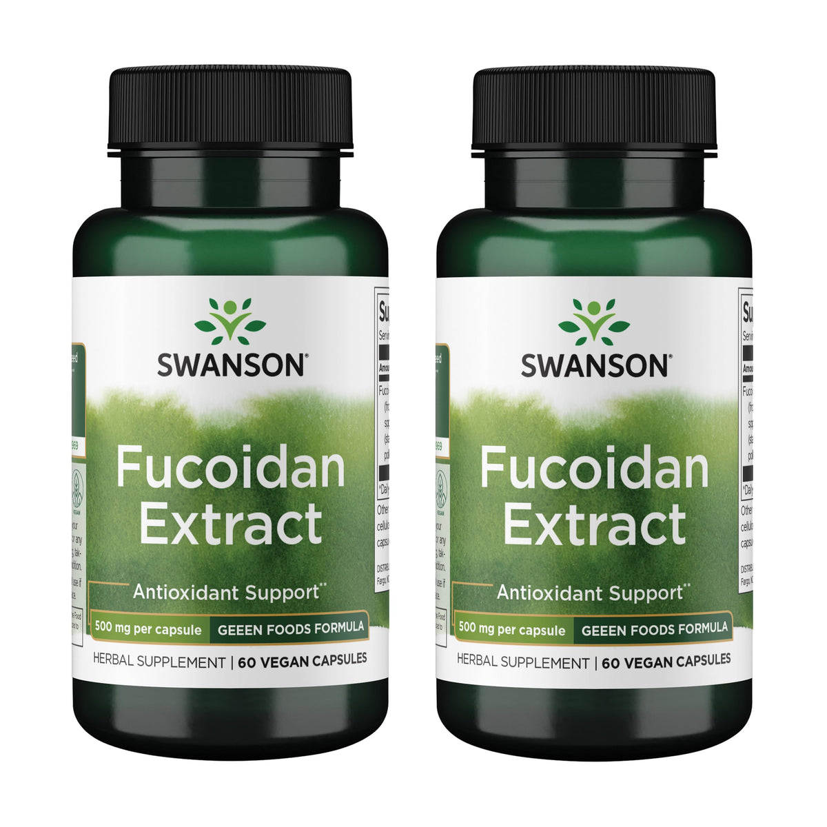 Swanson Fucoidan Extract bottle label highlighting natural immune support.