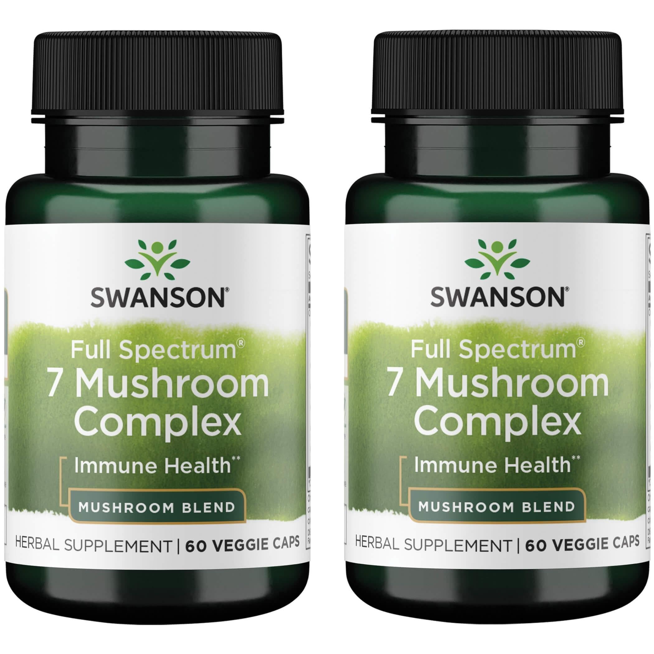 Swanson Full Spectrum 7 Mushroom Complex bottle illustrating immune wellness support