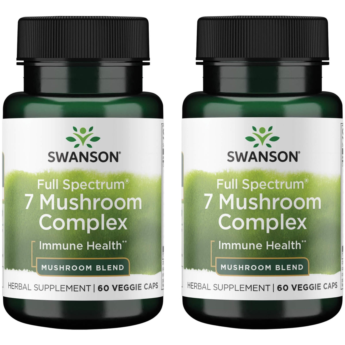 Swanson Full Spectrum 7 Mushroom Complex bottle illustrating immune wellness support