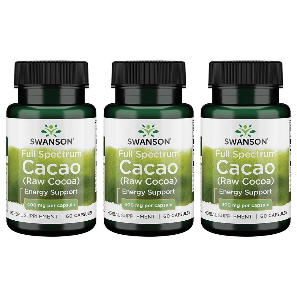 Swanson Full Spectrum Cacao capsules for natural energy support and daily wellness