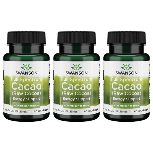 Swanson Full Spectrum Cacao capsules for natural energy support and daily wellness