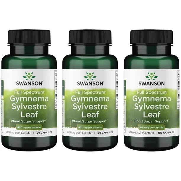Swanson full spectrum gymnema sylvestre bottle shown for daily wellness.