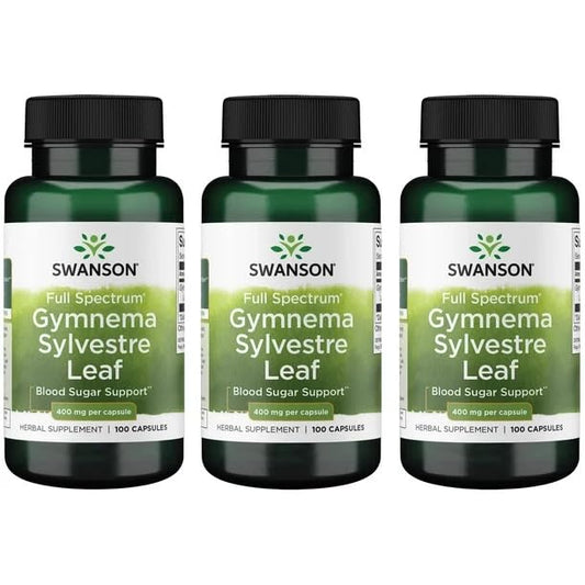 Swanson full spectrum gymnema sylvestre bottle shown for daily wellness.