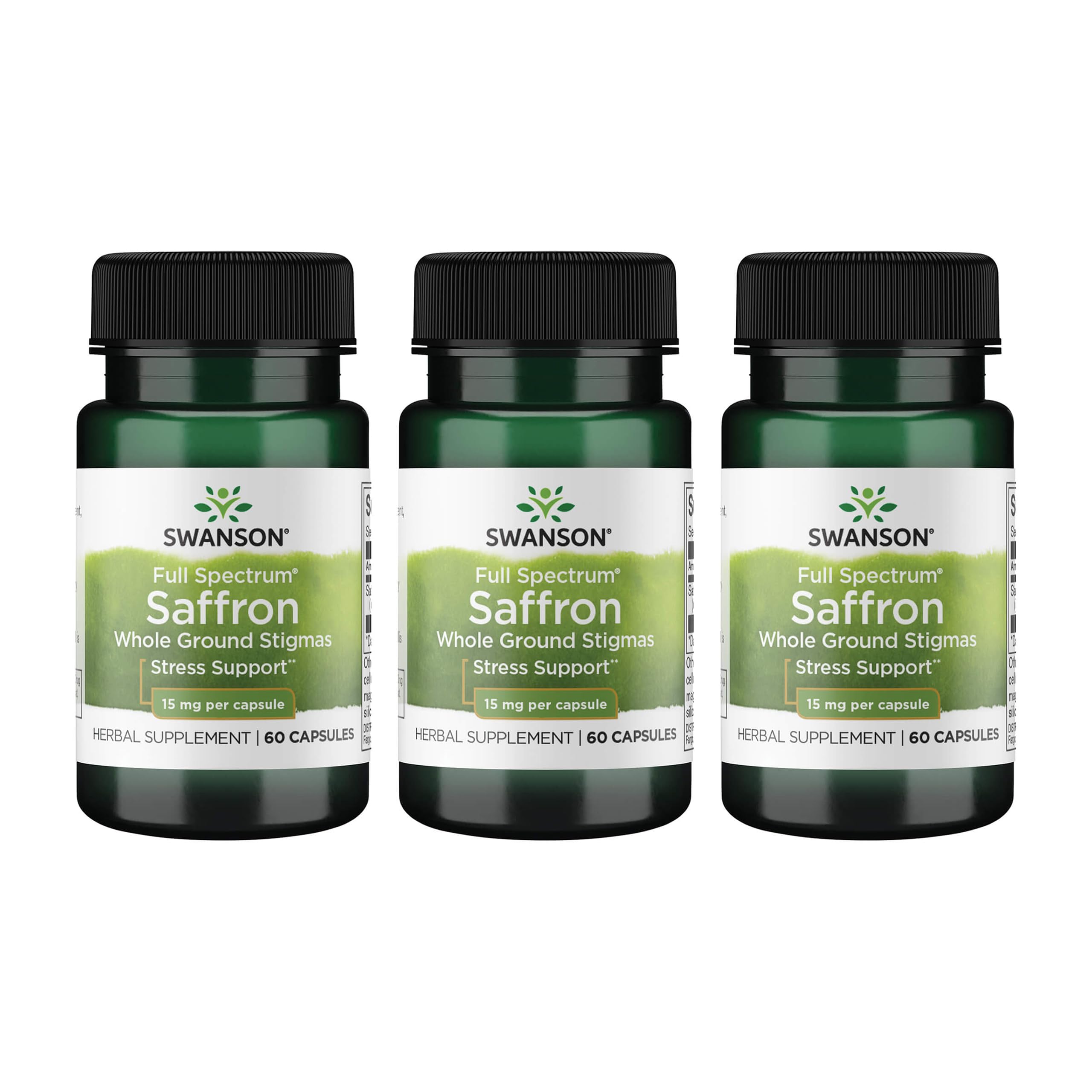 Swanson Full Spectrum Saffron bottle with label indicating mood support potential