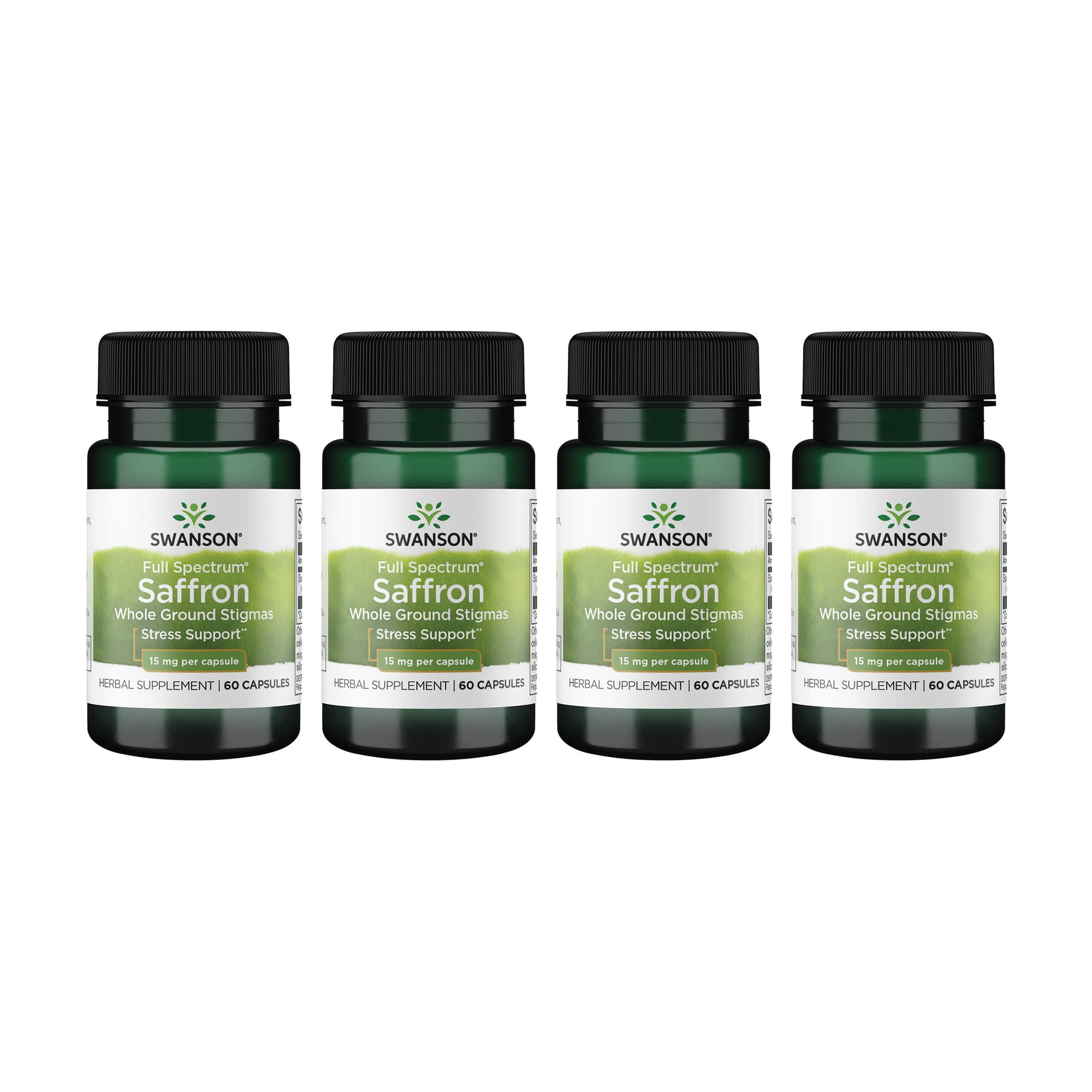 Swanson Full Spectrum Saffron bottle, premium saffron in capsule form.