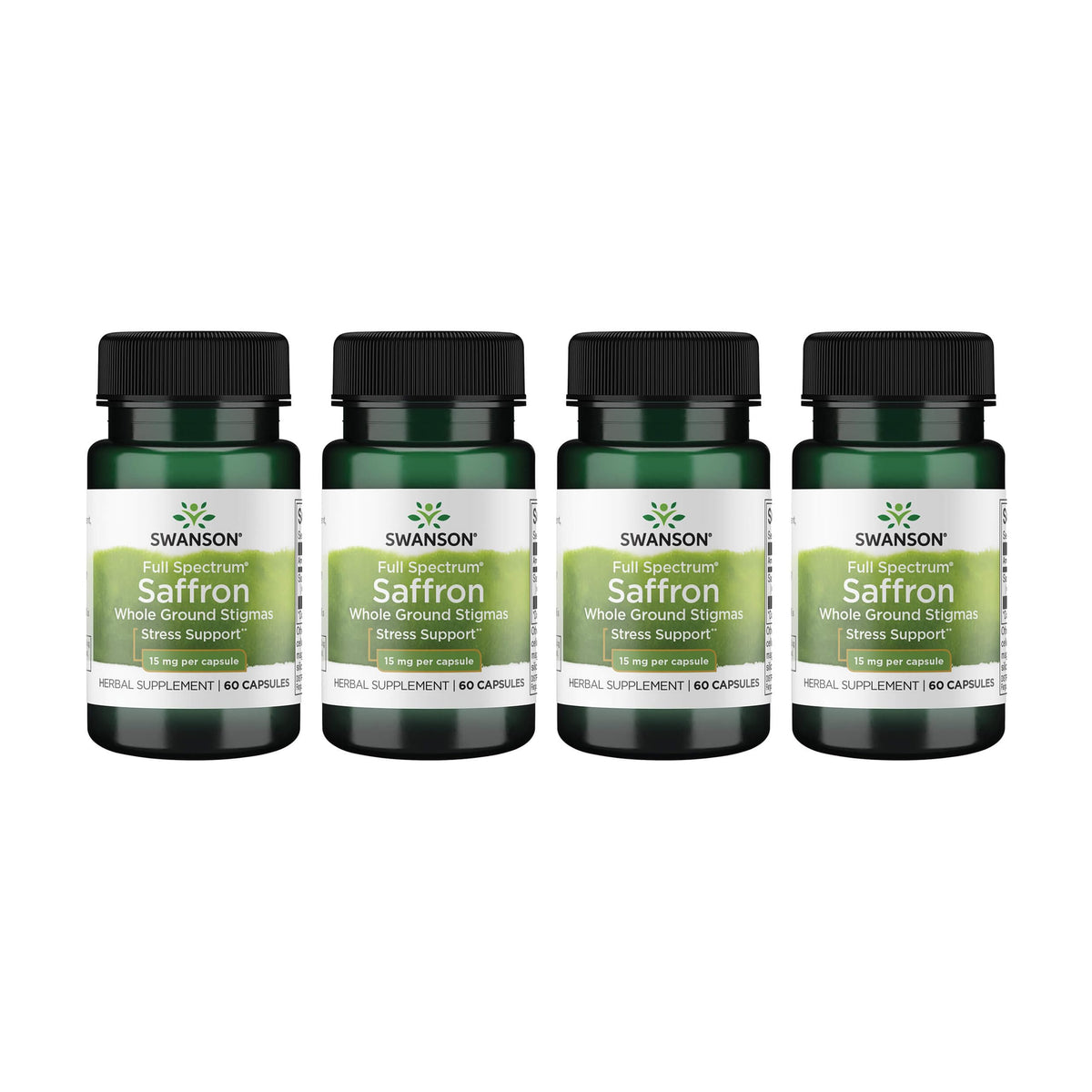 Swanson Full Spectrum Saffron bottle, premium saffron in capsule form.
