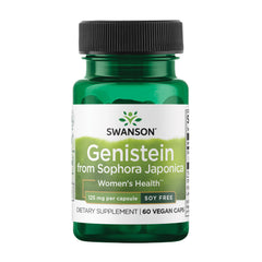 Swanson Genistein bottle highlights a plant-based option for women's bone health support.