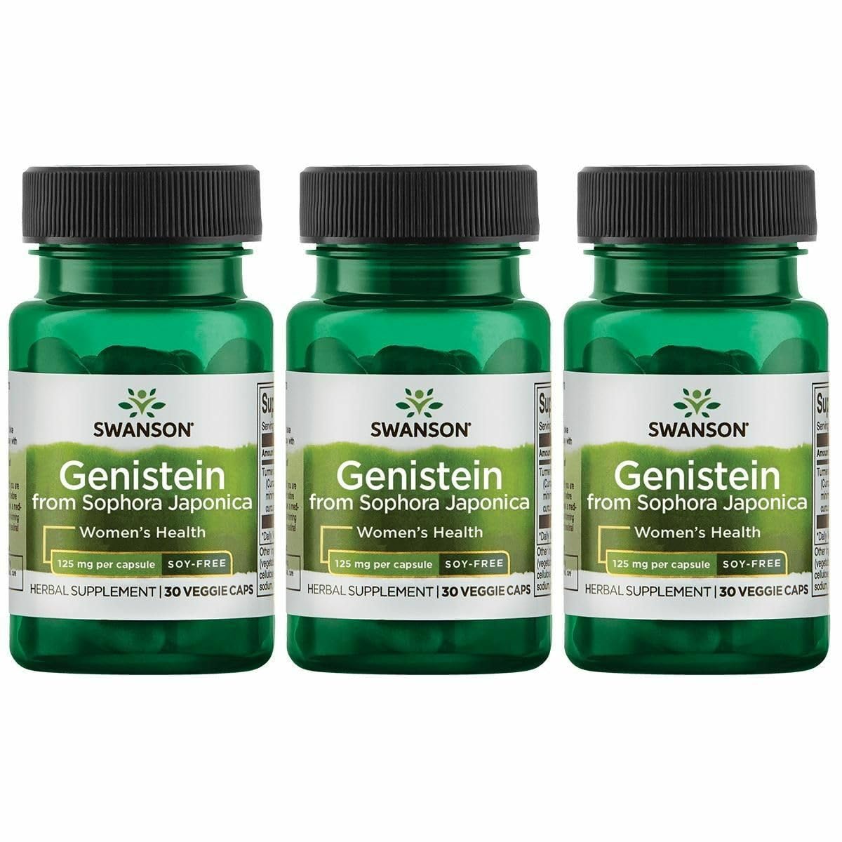 Swanson Genistein plant-based supplement bottle front promotes daily wellness