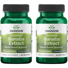 Swanson GlucoHelp Banaba Extract bottle—corosolic acid support for energy metabolism.