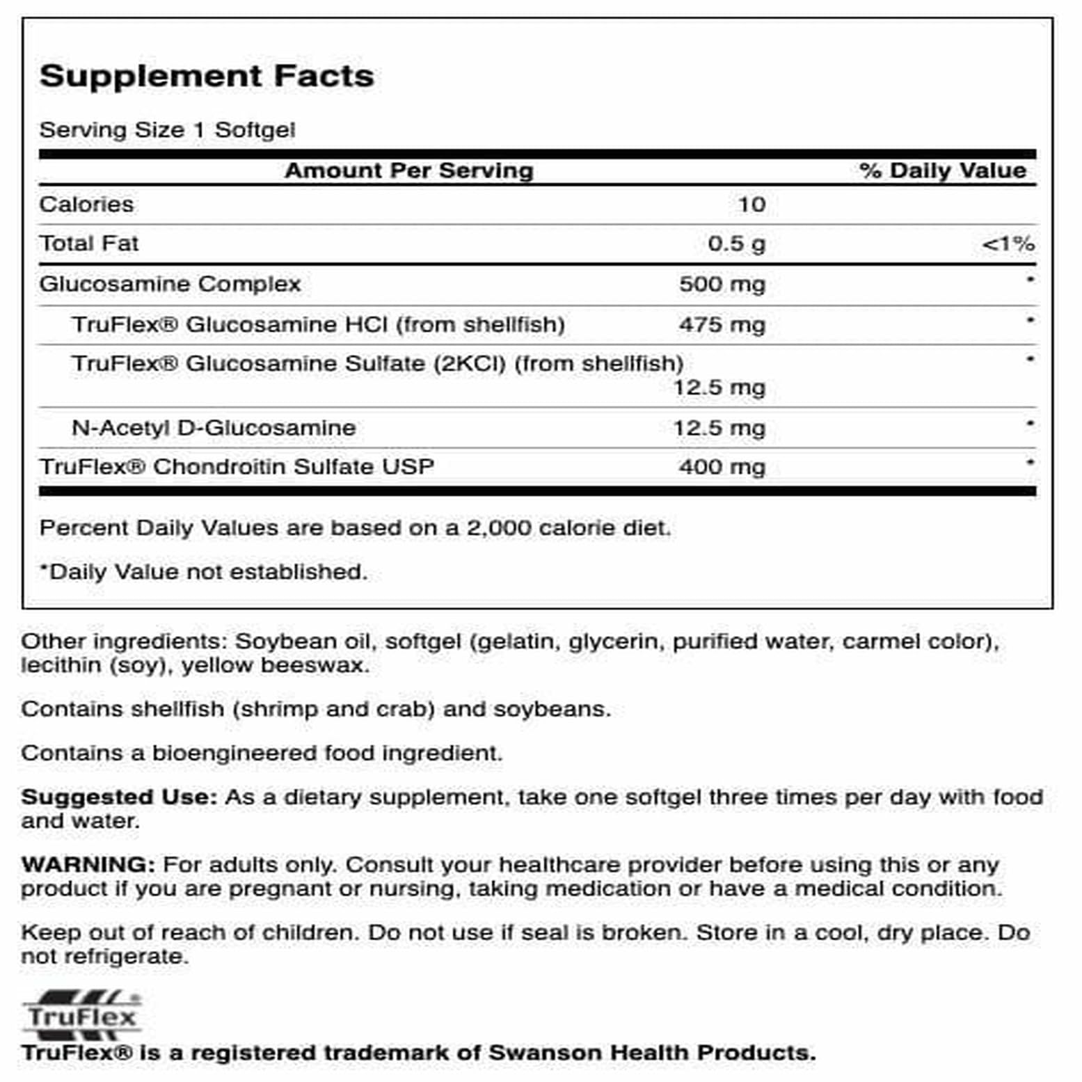 Swanson glucosamine softgels being poured for convenient daily joint support