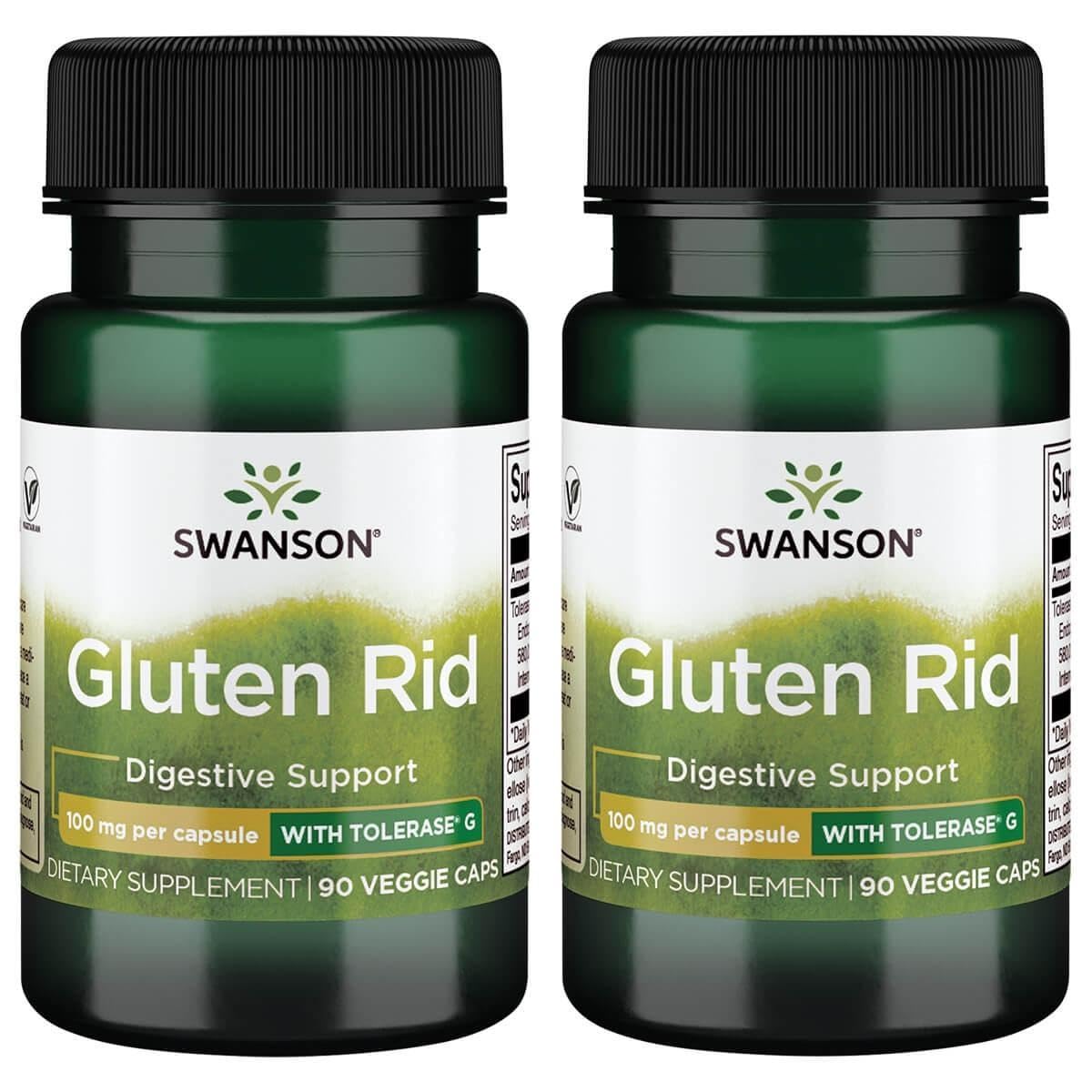 Swanson Gluten Rid tolerase G capsules bottle supports gluten digestion during meals