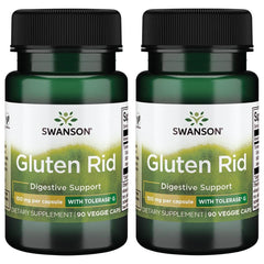 Swanson Gluten Rid tolerase G capsules bottle supports gluten digestion during meals